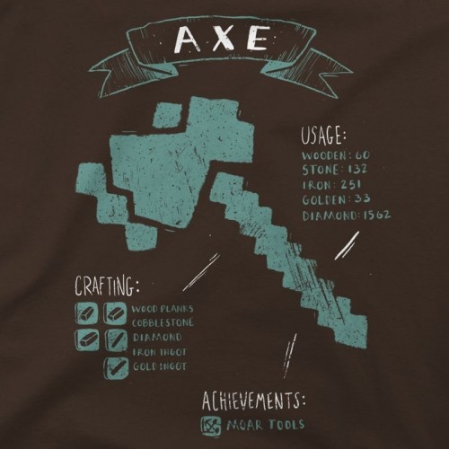 Tričko Minecraft Axe Diagram dětské
