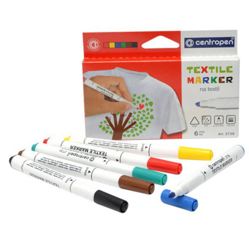 Centropen Popisovač 2739 na textil - sada 6 barev