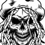 Tričko Skull dredy