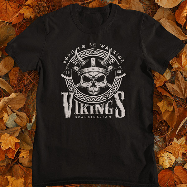 Tričko Vikings Born to Be Warrior - EDITOVATELNÉ