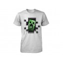 Tričko Minecraft Creeper Inside dětské, stříbrné