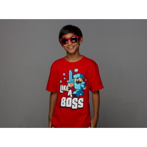 Tričko Minecraft Like a Boss dětské