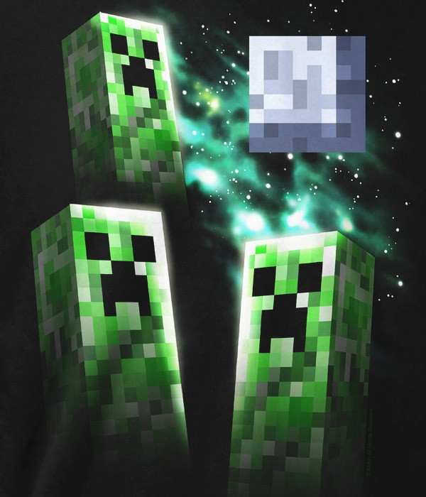 Tričko Minecraft Three Creeper Moon dětské - černá | Minecraft | S (5÷6)