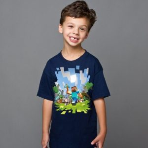 756.jpg Tričko Minecraft Adventure dětské - Minecraft | námořní modř | XL (12÷14)